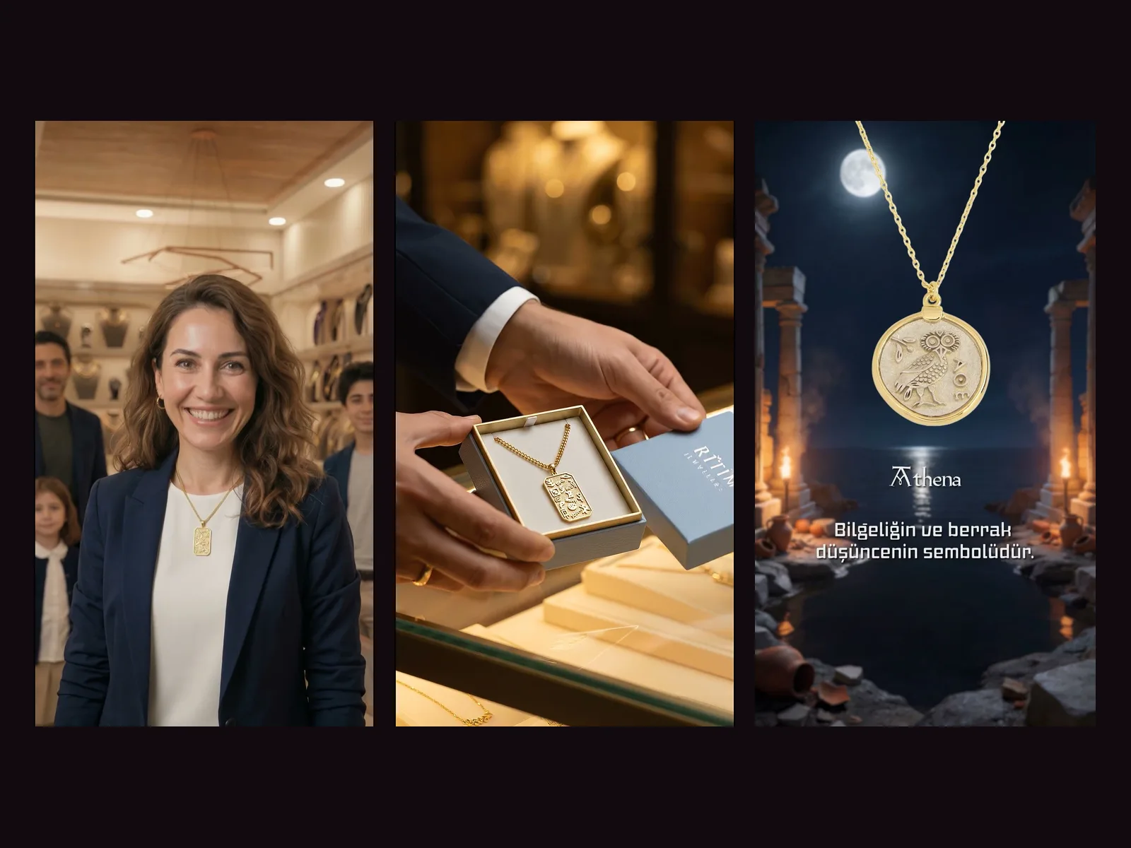 Ritim Jewellery için yapay zekâ destekli reklam filmlerinden kareler.